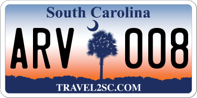 SC license plate ARV008