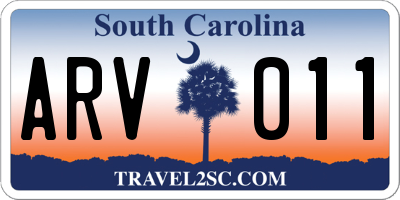 SC license plate ARV011