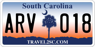 SC license plate ARV018
