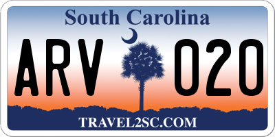 SC license plate ARV020