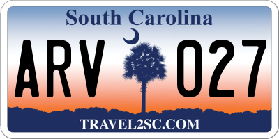 SC license plate ARV027