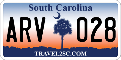 SC license plate ARV028