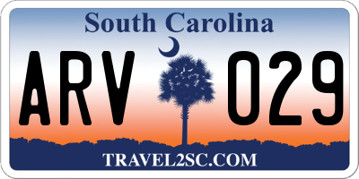 SC license plate ARV029