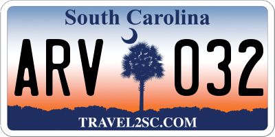 SC license plate ARV032