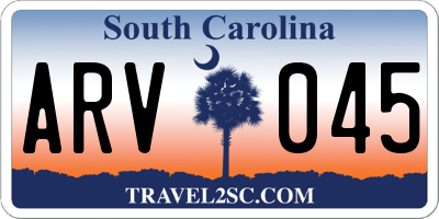 SC license plate ARV045