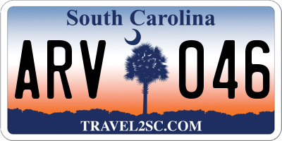 SC license plate ARV046