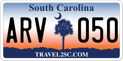 SC license plate ARV050