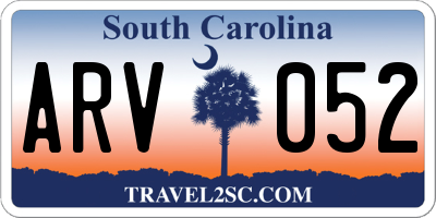 SC license plate ARV052