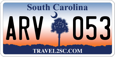SC license plate ARV053