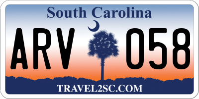 SC license plate ARV058