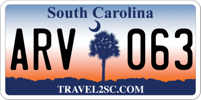 SC license plate ARV063