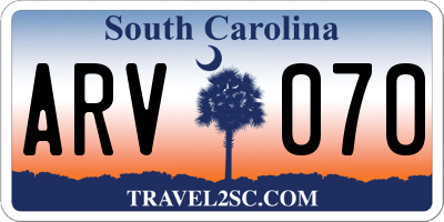SC license plate ARV070