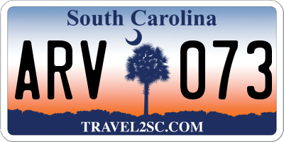 SC license plate ARV073