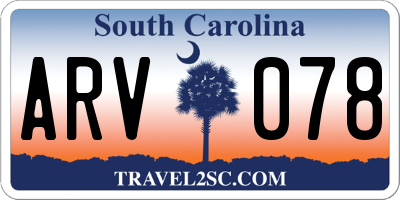 SC license plate ARV078