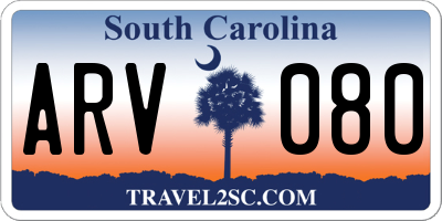 SC license plate ARV080