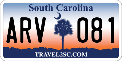 SC license plate ARV081