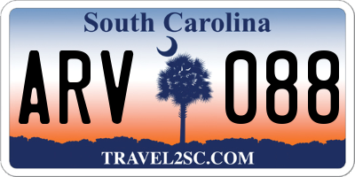 SC license plate ARV088