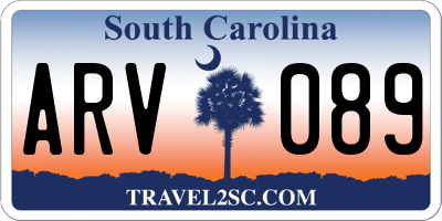 SC license plate ARV089