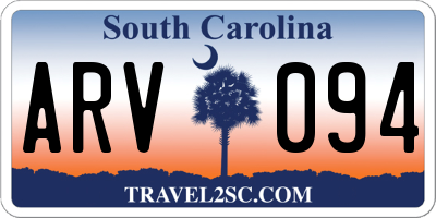 SC license plate ARV094