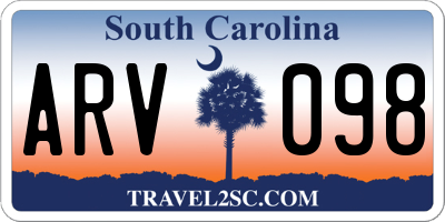 SC license plate ARV098