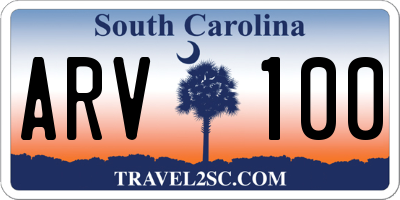 SC license plate ARV100