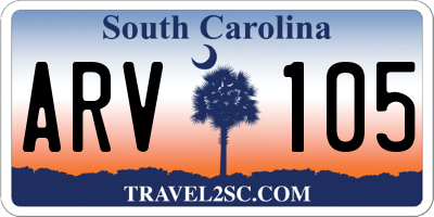 SC license plate ARV105