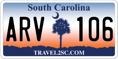 SC license plate ARV106