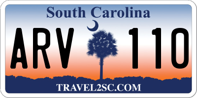 SC license plate ARV110