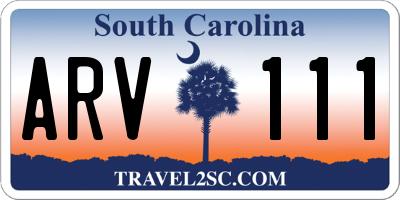 SC license plate ARV111