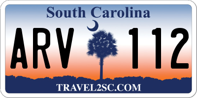 SC license plate ARV112