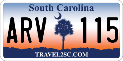 SC license plate ARV115