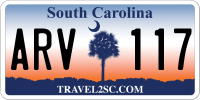 SC license plate ARV117