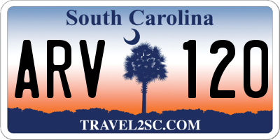 SC license plate ARV120