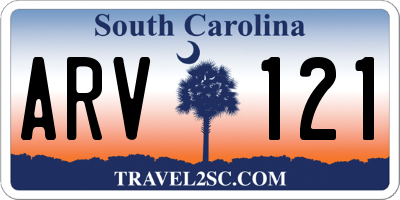 SC license plate ARV121