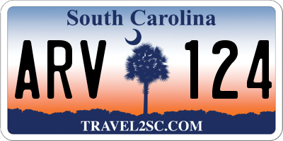 SC license plate ARV124