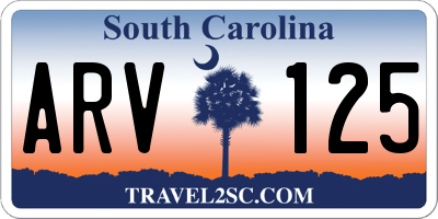 SC license plate ARV125