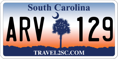 SC license plate ARV129