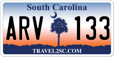 SC license plate ARV133