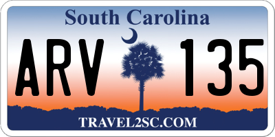 SC license plate ARV135