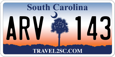 SC license plate ARV143
