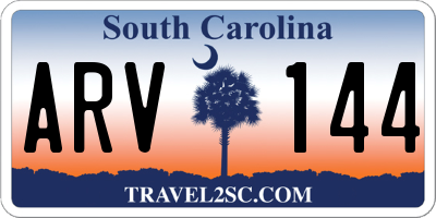 SC license plate ARV144