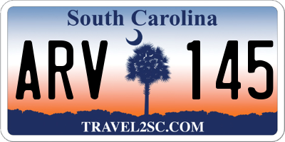 SC license plate ARV145
