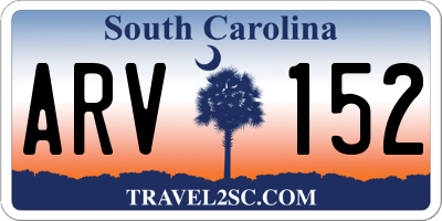 SC license plate ARV152