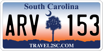 SC license plate ARV153