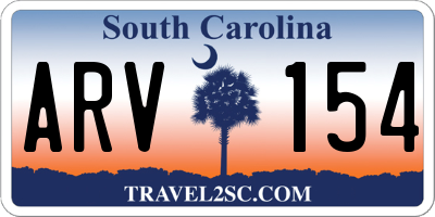 SC license plate ARV154