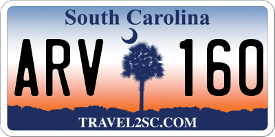 SC license plate ARV160