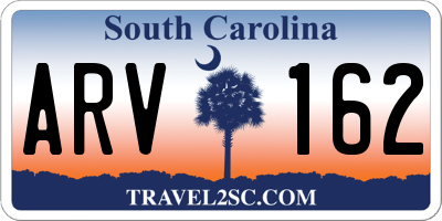 SC license plate ARV162