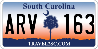SC license plate ARV163