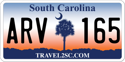 SC license plate ARV165