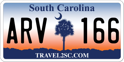 SC license plate ARV166